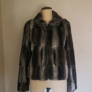 Faux Grey Mink Fur Jacket